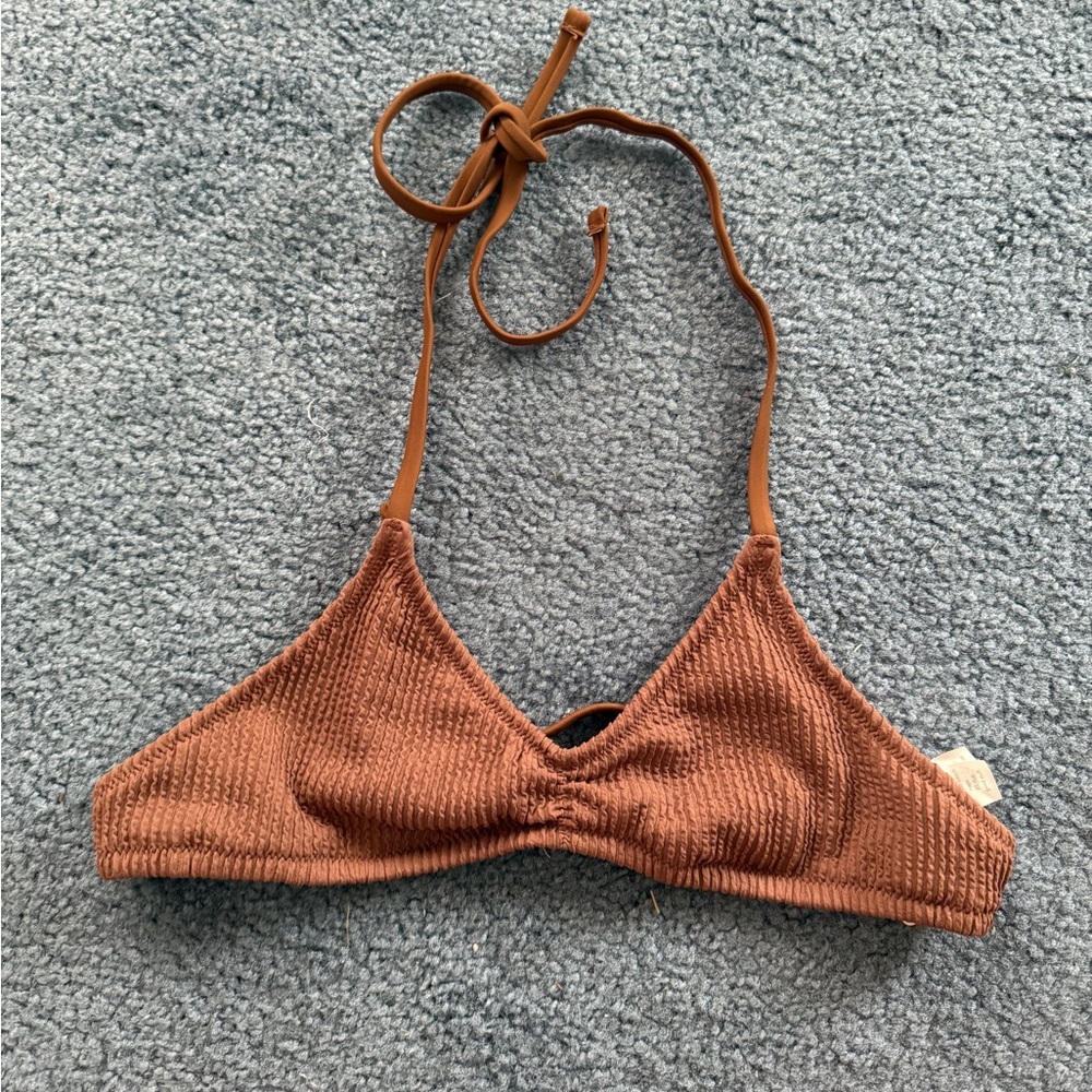 Aerie Brown Halter Bikini Top